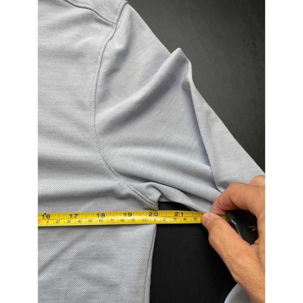 01.ALGO Performance Shirt Mens Med Light Blue Excellent Wool Blend Long Sleeve - Picture 3 of 8